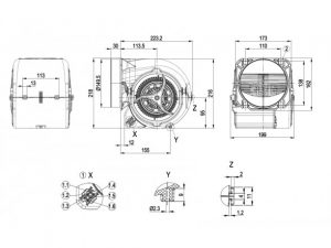 Центробежный вентилятор D2E146HS9703 D2E146-HS97-03