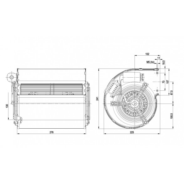 Центробежный вентилятор D2E160AH0215 D2E160-AH02-15
