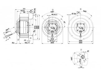 Центробежный вентилятор R4E250CG0101 R4E250-CG01-01