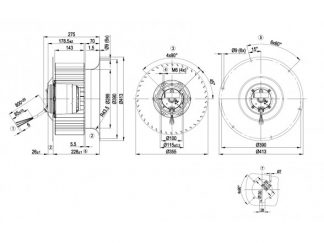 Центробежный вентилятор R6D355CI0501 R6D355-CI05-01